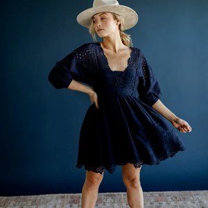 Free People FP One Lottie Sexy Navy Mini Dress L